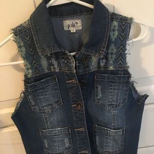 Aztec Denim Vest